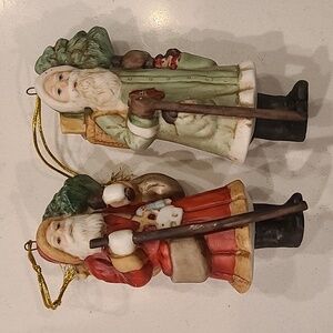 Old World Vintage Ceramic St Nicholas Ornament Bundle
